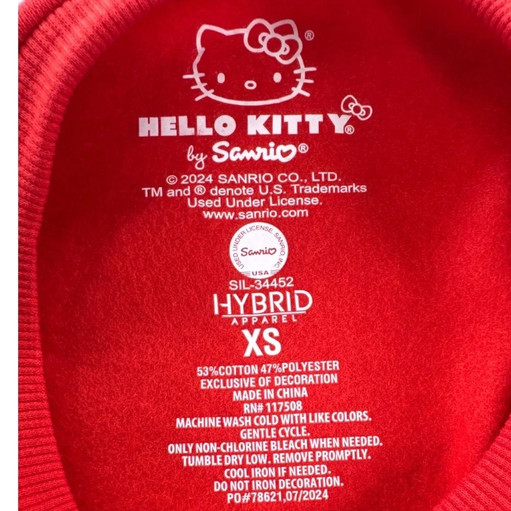 Hello Kitty Girls XS Red Christmas Sweatshirt Merry & Bright Holiday